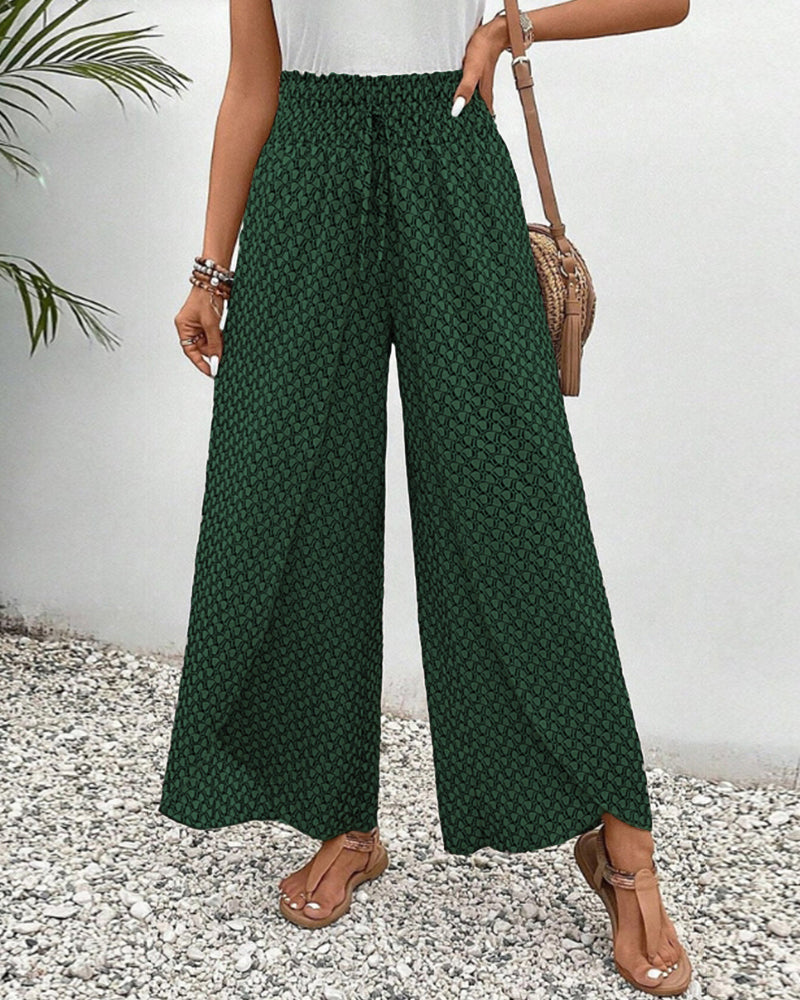 Lisette Hose mit weitem Bein und geometrischem Druck