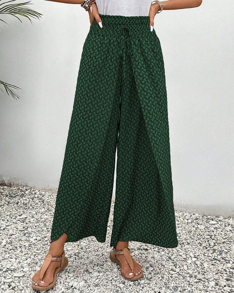 Lisette Hose mit weitem Bein und geometrischem Druck