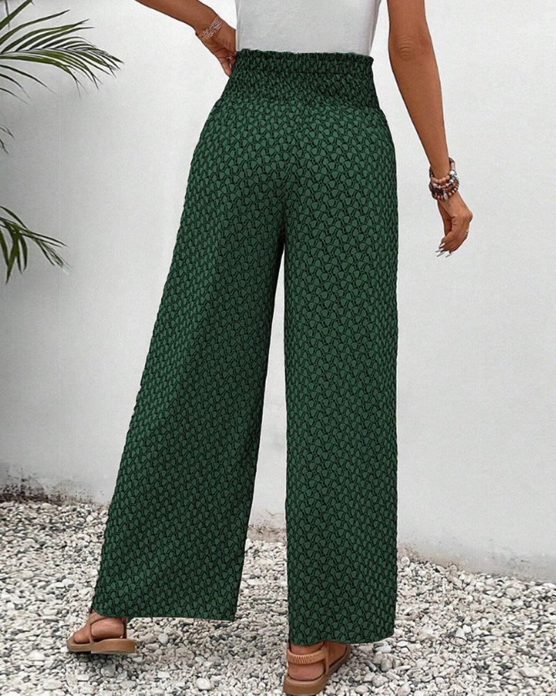 Lisette Hose mit weitem Bein und geometrischem Druck