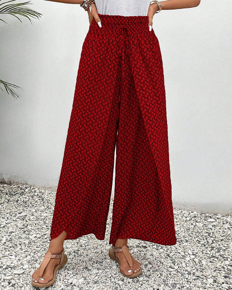 Lisette Hose mit weitem Bein und geometrischem Druck