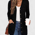 Bequemer V-Ausschnitt Cardigan für einen eleganten und lässigen Stil