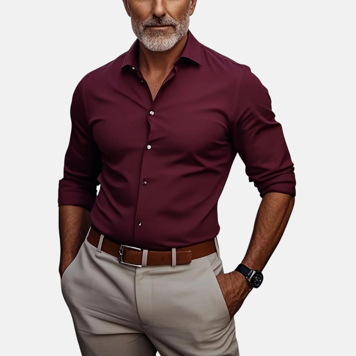 Slim Fit Business Hemd mit Knitterfrei