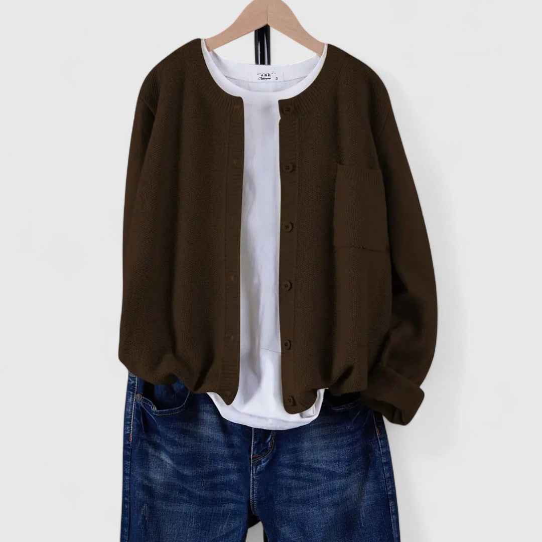 Eleganter lässiger Cardigan mit Knöpfen Damen