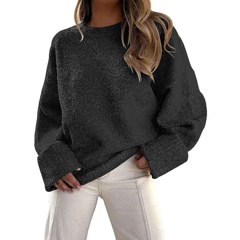 Kuscheliger Langarm-Rundhals-Pullover für Wärme und Komfort im Alltag