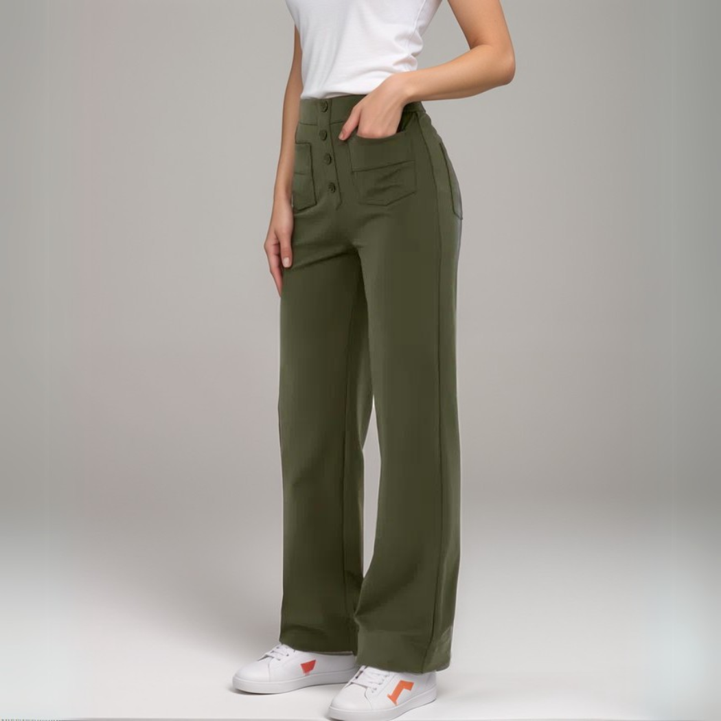 Elastische Hose mit hoher Taille