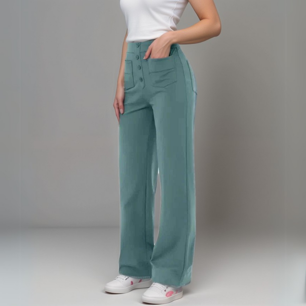 Elastische Hose mit hoher Taille