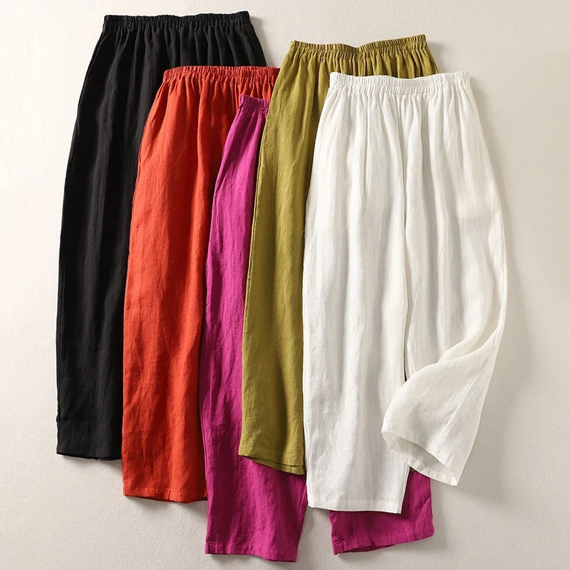 Amalia™ – Fließende Hose aus Baumwolle und Leinen