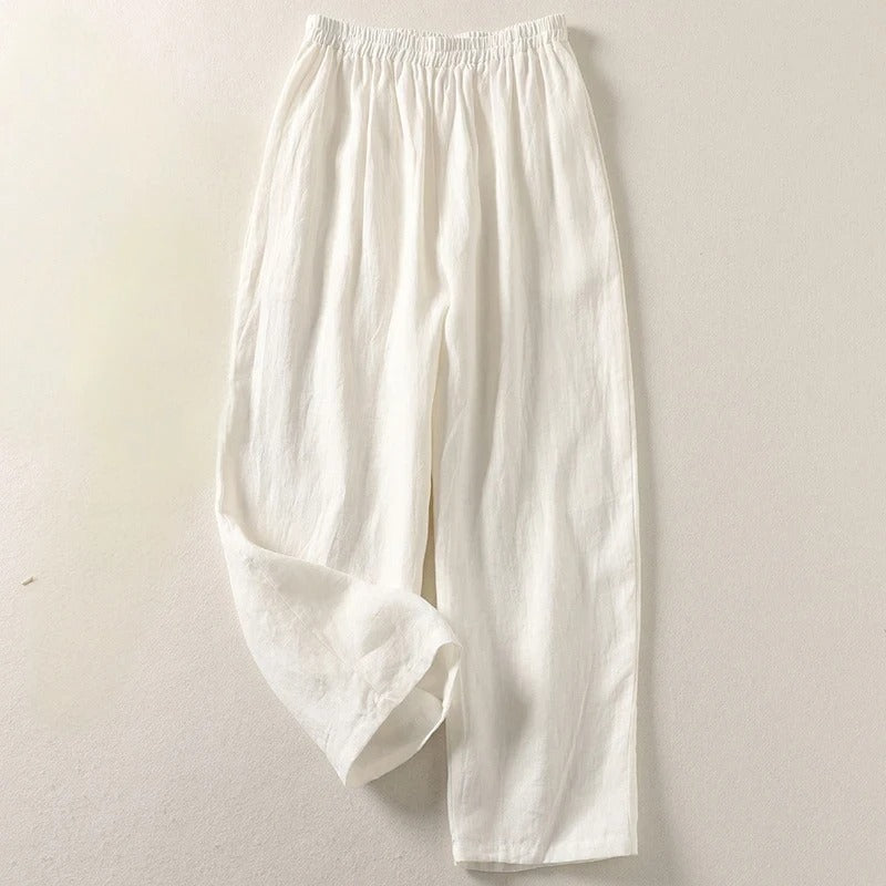 Amalia™ – Fließende Hose aus Baumwolle und Leinen