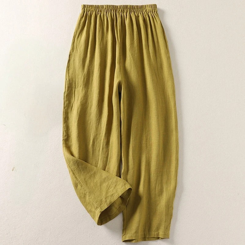 Amalia™ – Fließende Hose aus Baumwolle und Leinen