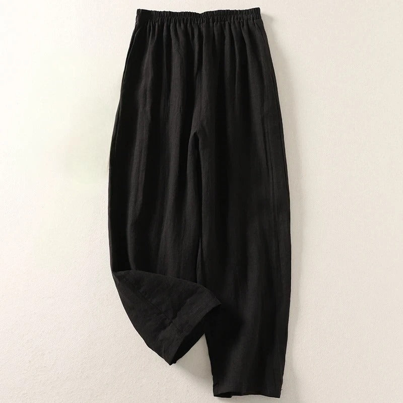 Amalia™ – Fließende Hose aus Baumwolle und Leinen