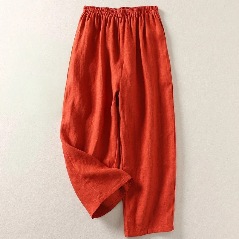 Amalia™ – Fließende Hose aus Baumwolle und Leinen