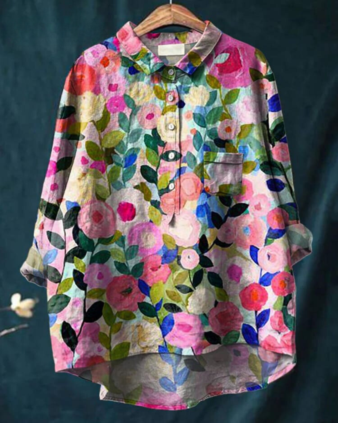 Alodia | Florale Französische Vintage-Bluse