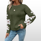 Rundhals-Strickpullover für Herbst und Winter Damen