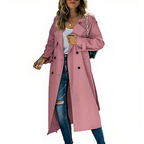 Celeste | Klassischer zweireihiger Trenchcoat für mühelose Eleganz