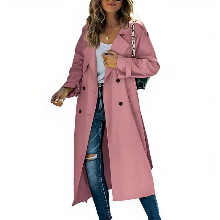 Celeste | Klassischer zweireihiger Trenchcoat für mühelose Eleganz