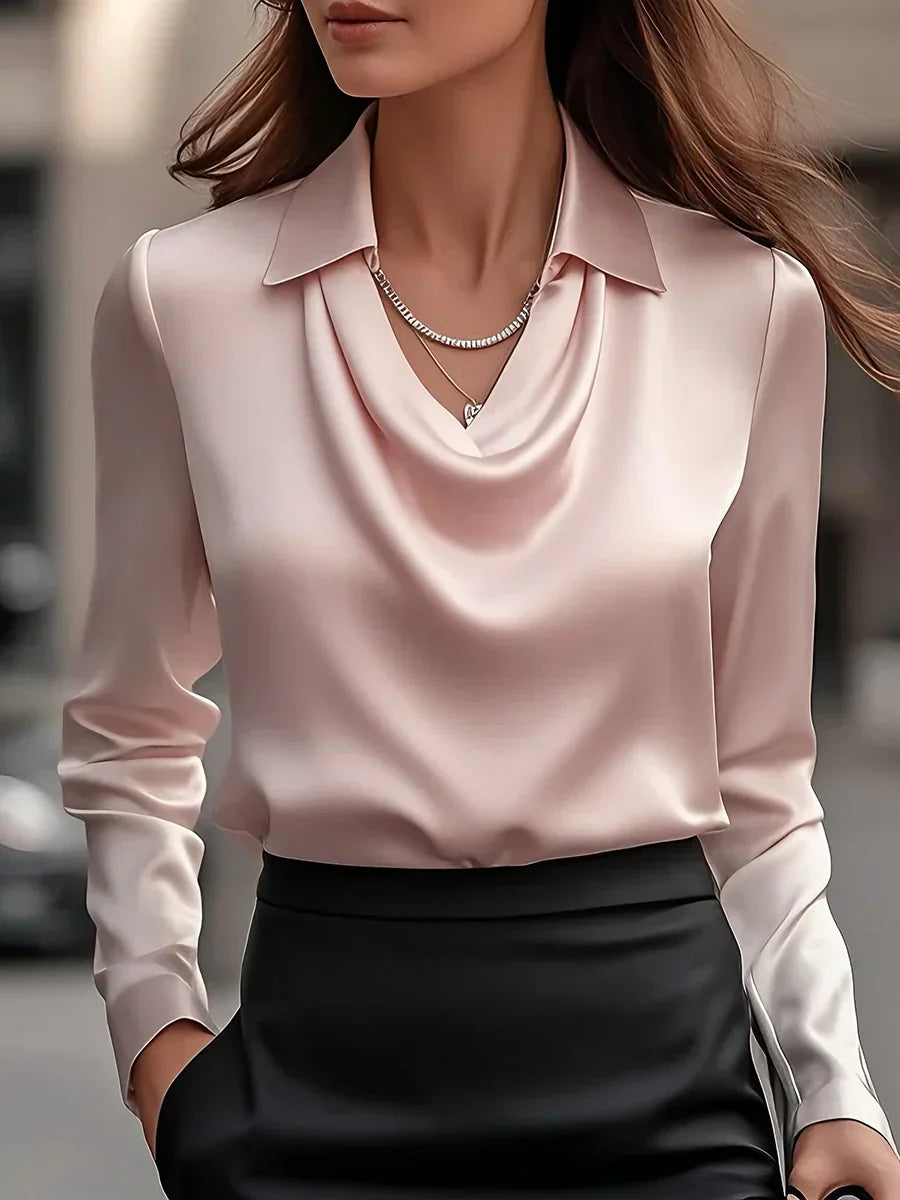 Demi - Elegante Bluse mit drapiertem Kragen
