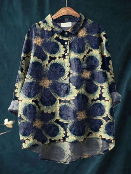 Alodia | Florale Französische Vintage-Bluse