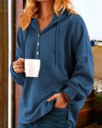 Eleganter Damen-Kapuzenpullover mit stilvollen Knöpfen