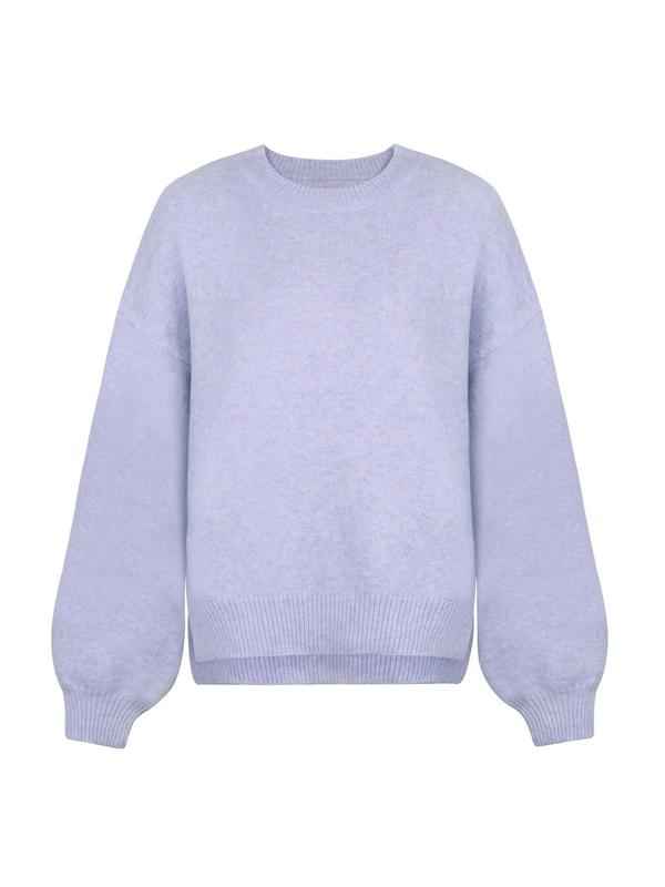 Strickpullover mit Drop-Shoulder, Rundhals und Schlitzsaum - Chic und gemütlich