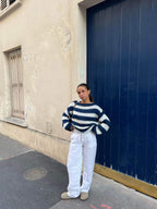 Stilvolle gestrickte Pullover mit trendigen Streifen für einen modischen Look