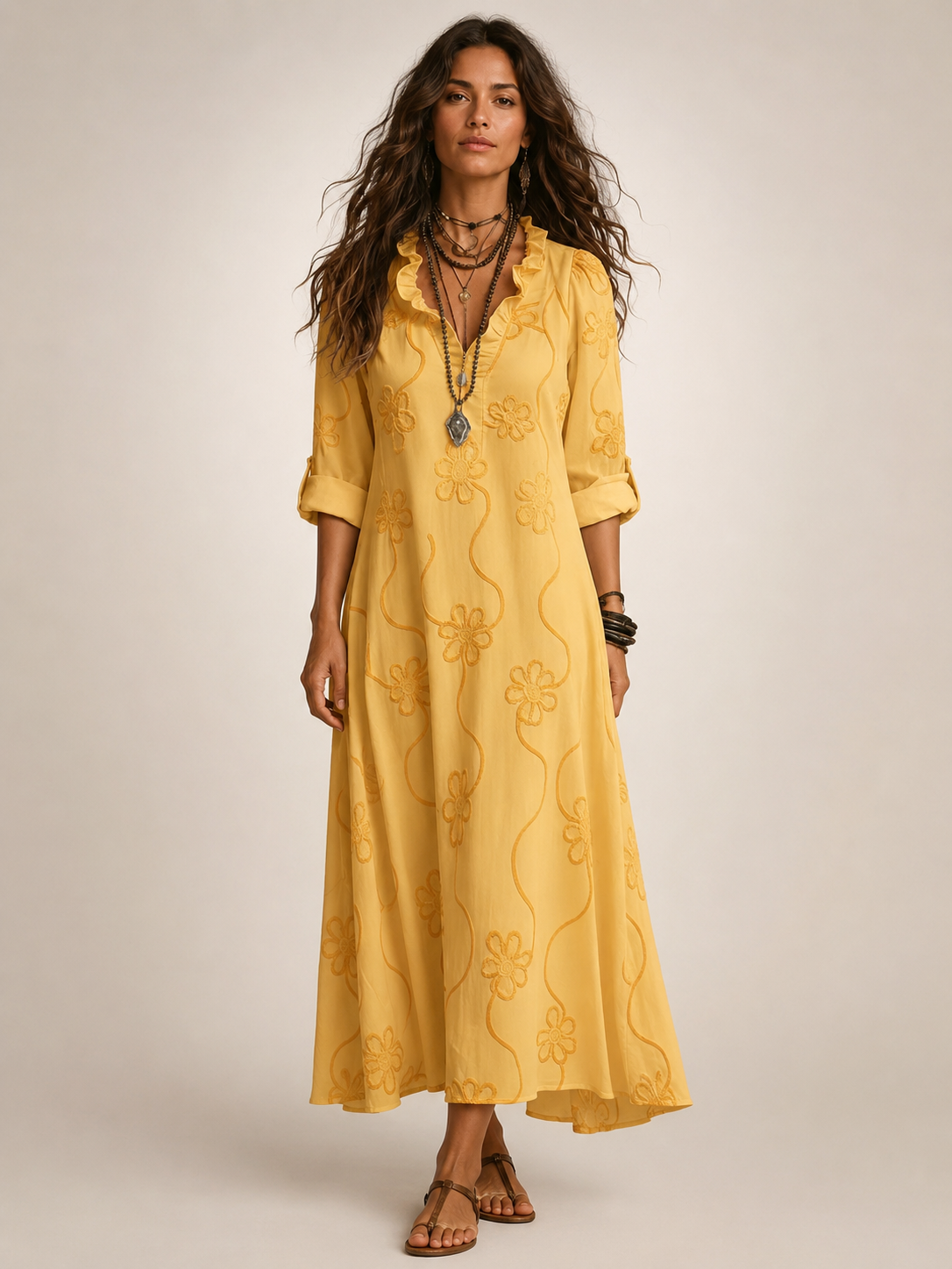 Merle | Bauchkaschierendes Blumen-Sommerkleid