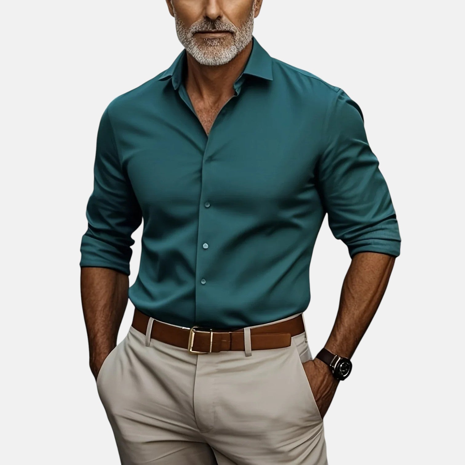 Slim Fit Business Hemd mit Knitterfrei