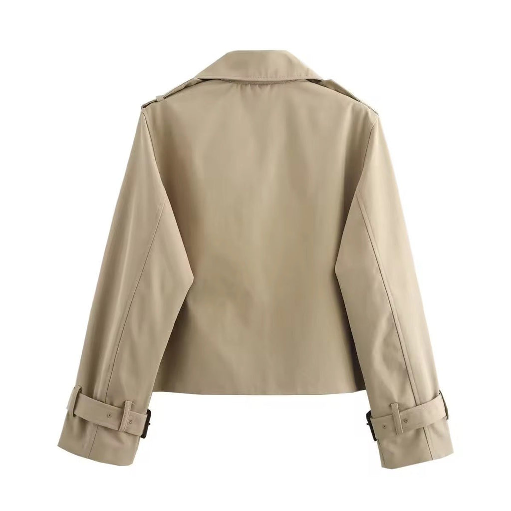 Isabelle | Eleganter kurzer zweireihiger Trenchcoat