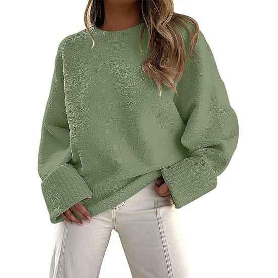 Kuscheliger Langarm-Rundhals-Pullover für Wärme und Komfort im Alltag