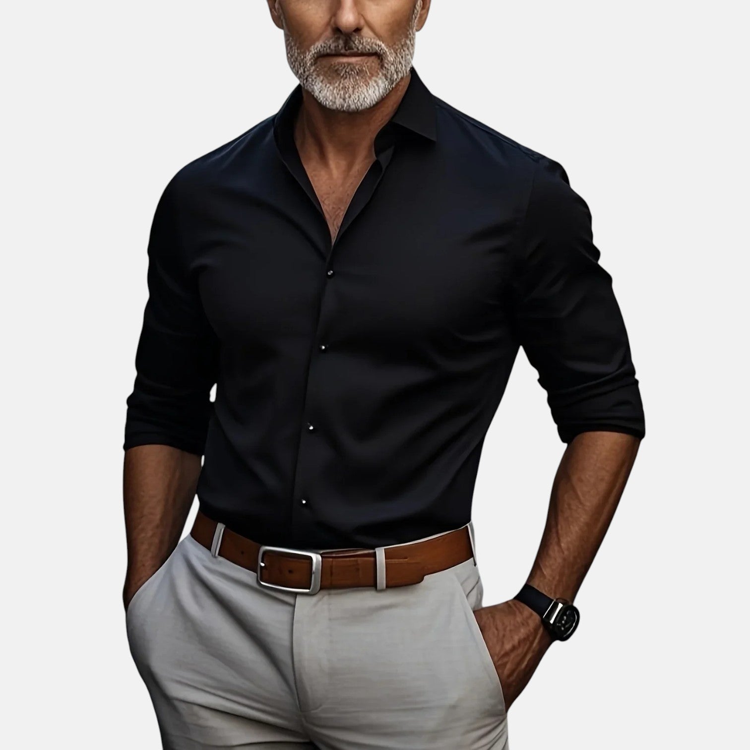 Slim Fit Business Hemd mit Knitterfrei