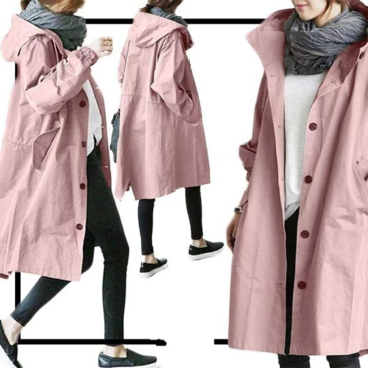 Madeline | Eleganter Trenchcoat mit Kapuze für zeitlosen Alltagsstil