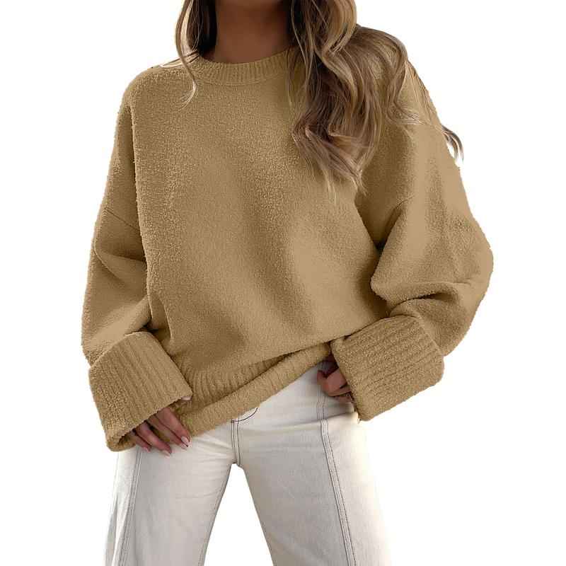 Kuscheliger Langarm-Rundhals-Pullover für Wärme und Komfort im Alltag