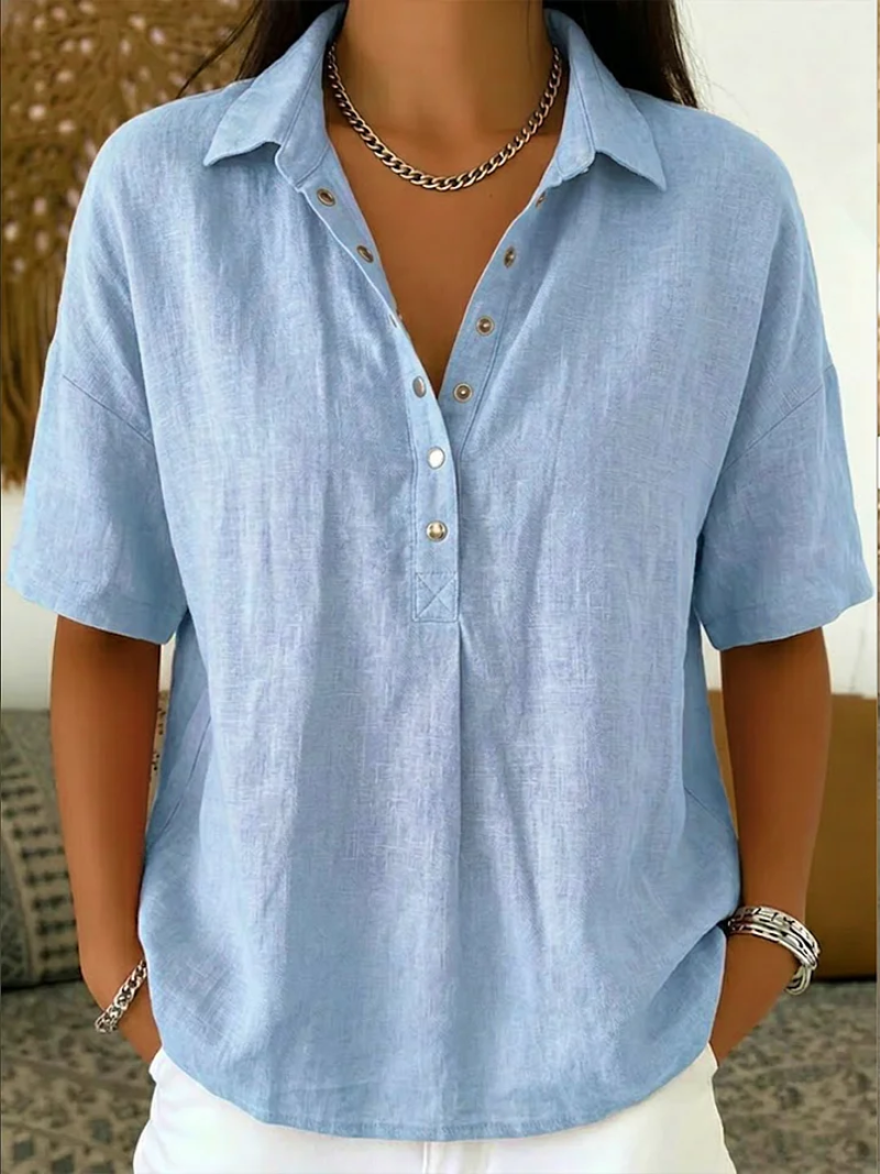 Petra | Bluse mit Kragen und Knopfdetails