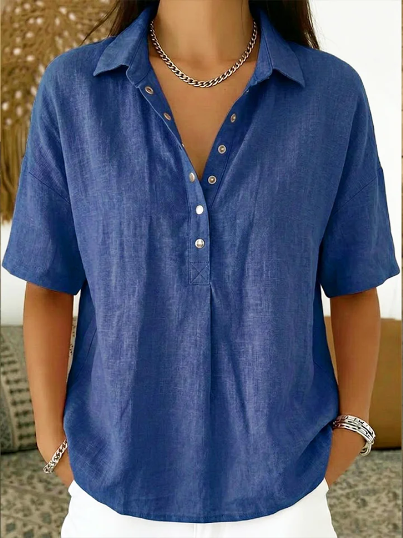 Petra | Bluse mit Kragen und Knopfdetails