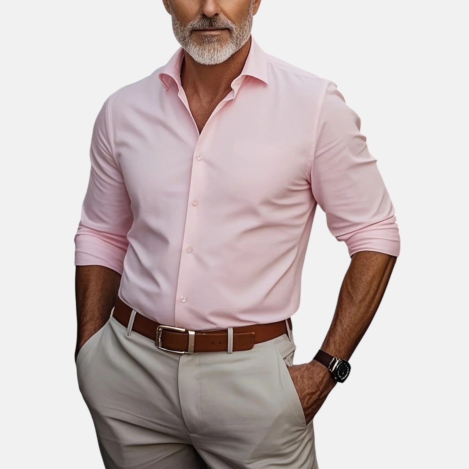 Slim Fit Business Hemd mit Knitterfrei