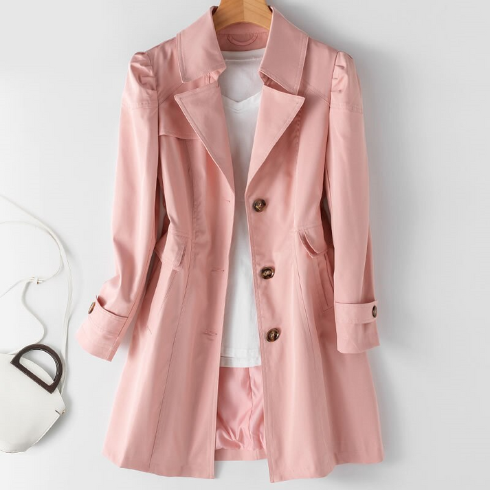 Charlotte | Klassischer, mittellanger wetterfester Trenchcoat