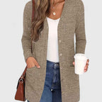 Bequemer V-Ausschnitt Cardigan für einen eleganten und lässigen Stil