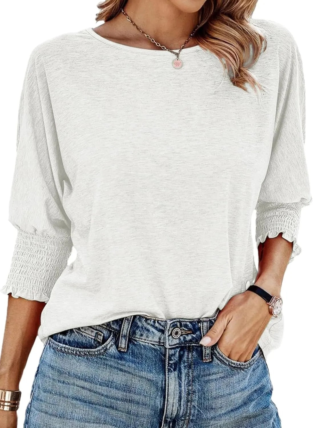 Wilma | Einfache Rundhalsausschnitt Bluse