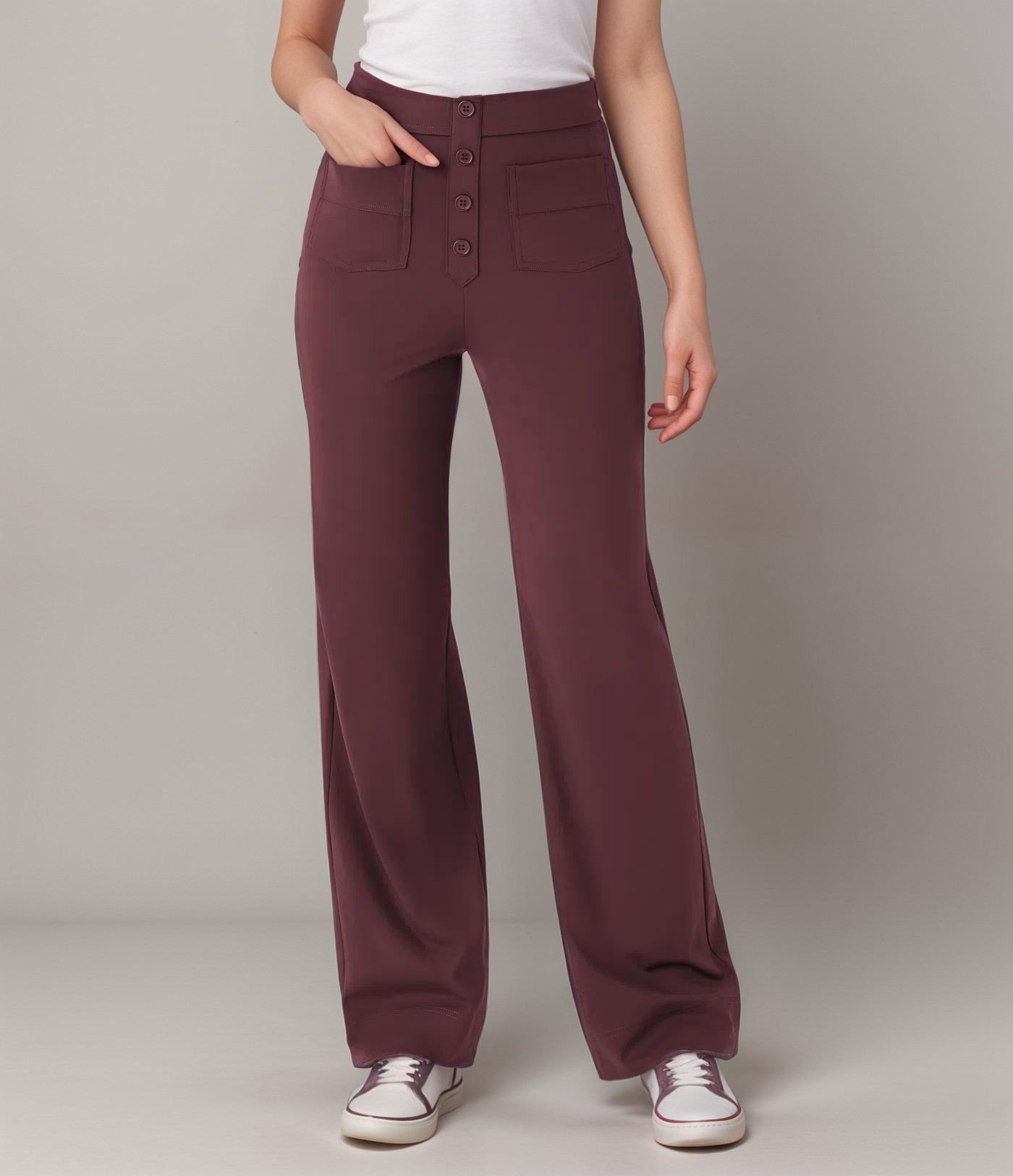 Elastische Hose mit hoher Taille