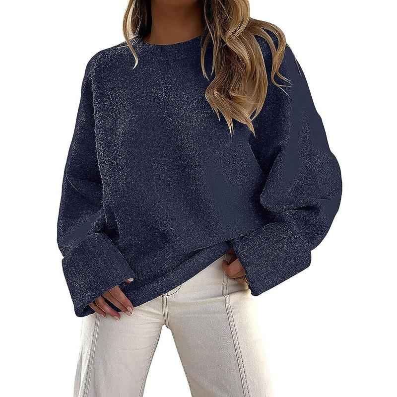 Kuscheliger Langarm-Rundhals-Pullover für Wärme und Komfort im Alltag