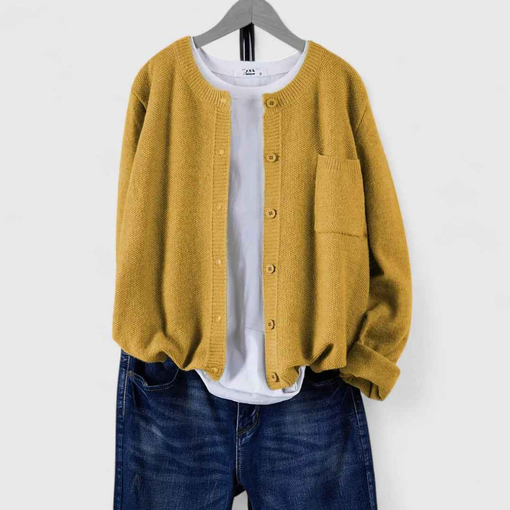 Eleganter lässiger Cardigan mit Knöpfen Damen