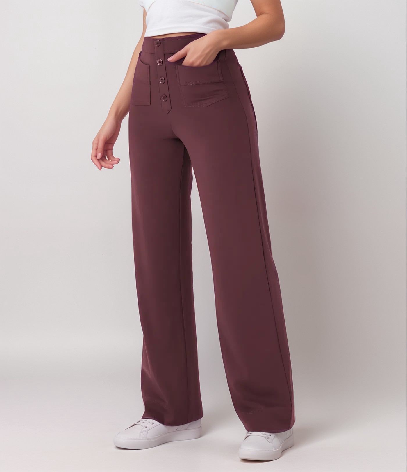 Elastische Hose mit hoher Taille