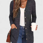 Bequemer V-Ausschnitt Cardigan für einen eleganten und lässigen Stil