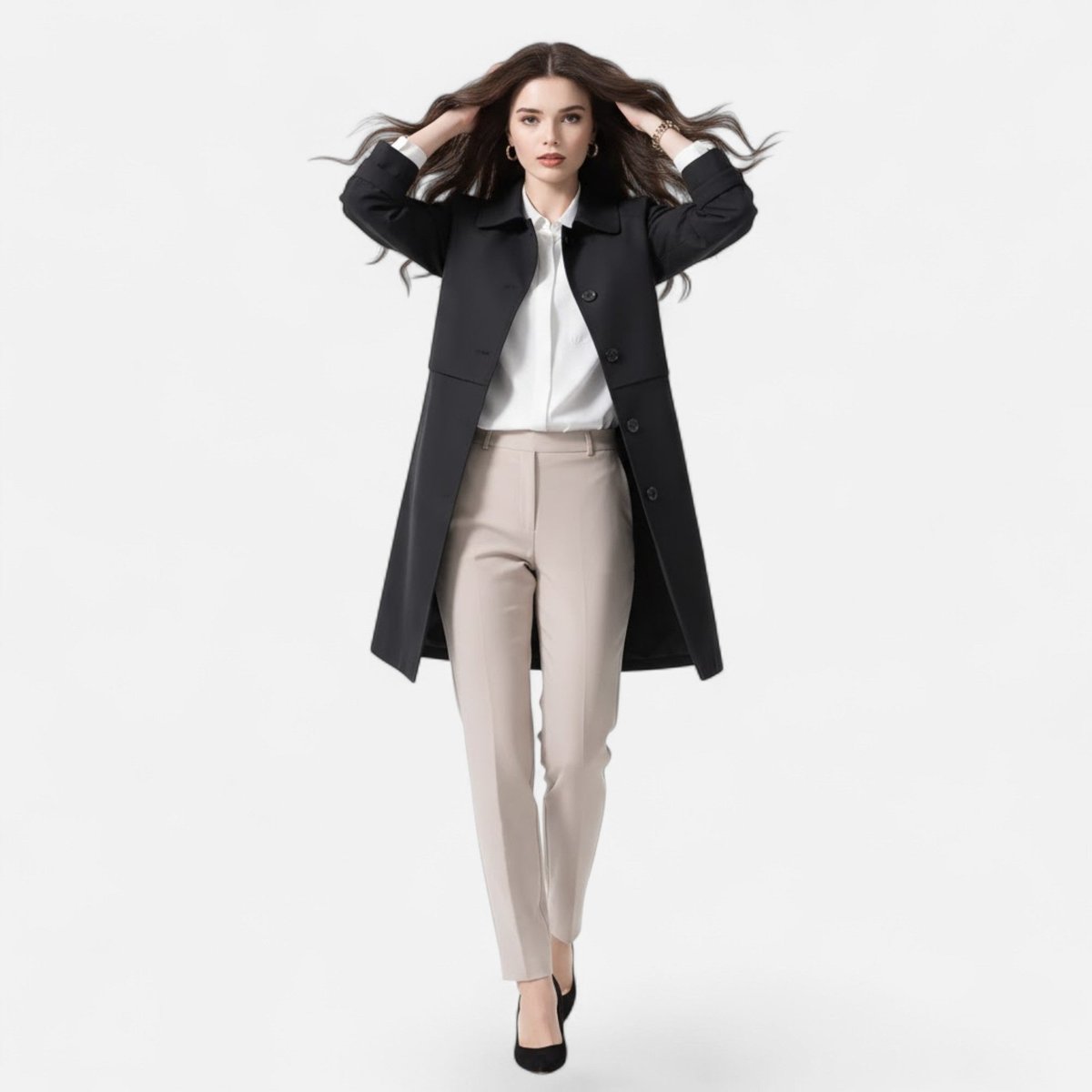 Grace | Moderner Midi-Trenchcoat