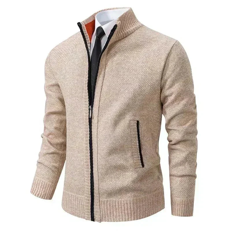 Leon | Strickpullover mit Reißverschluss und Taillierung