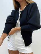 Kalina Eleganter Perlen-Cardigan für einen stilvollen Look Damen