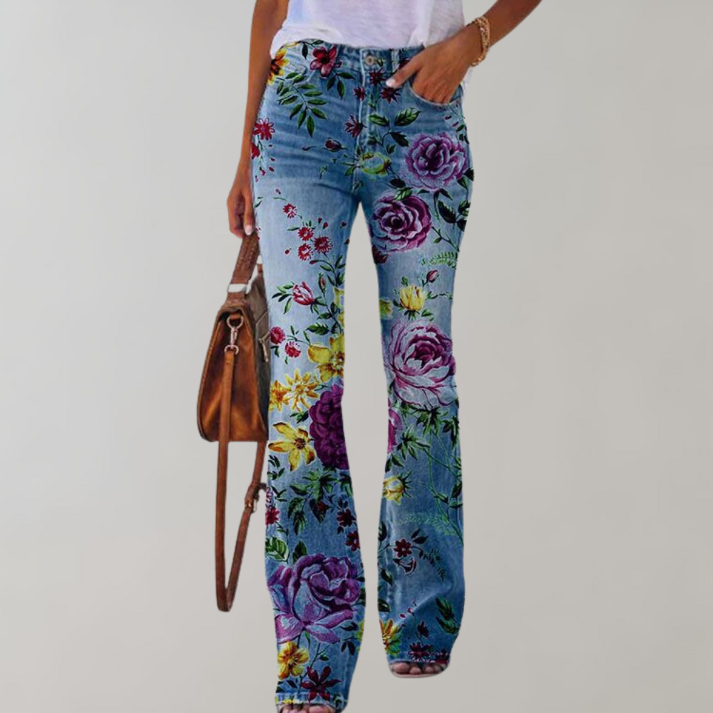 Jeans mit hoher Taille und Schlag