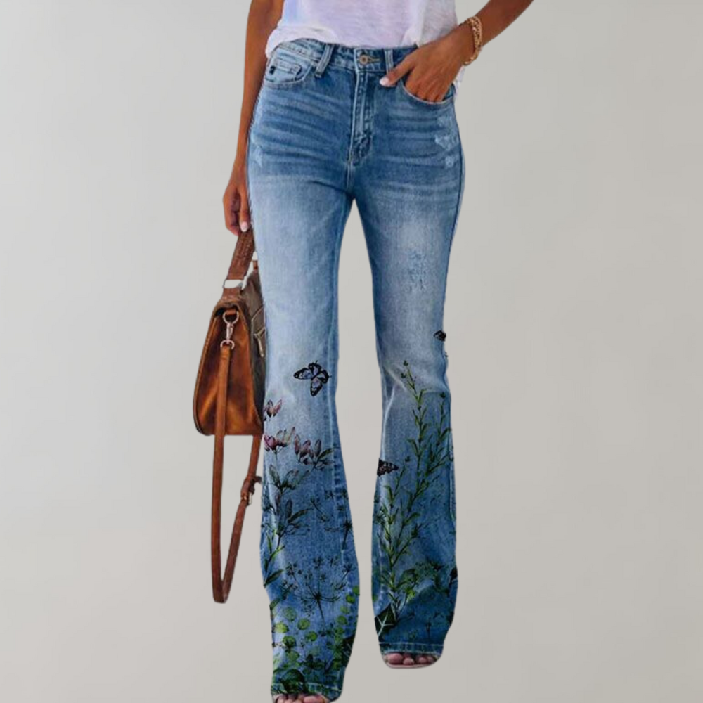 Jeans mit hoher Taille und Schlag