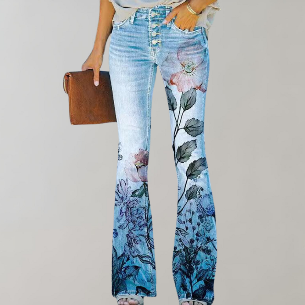 Jeans mit hoher Taille und Schlag
