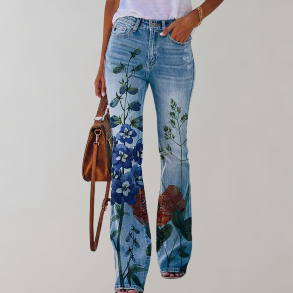 Jeans mit hoher Taille und Schlag