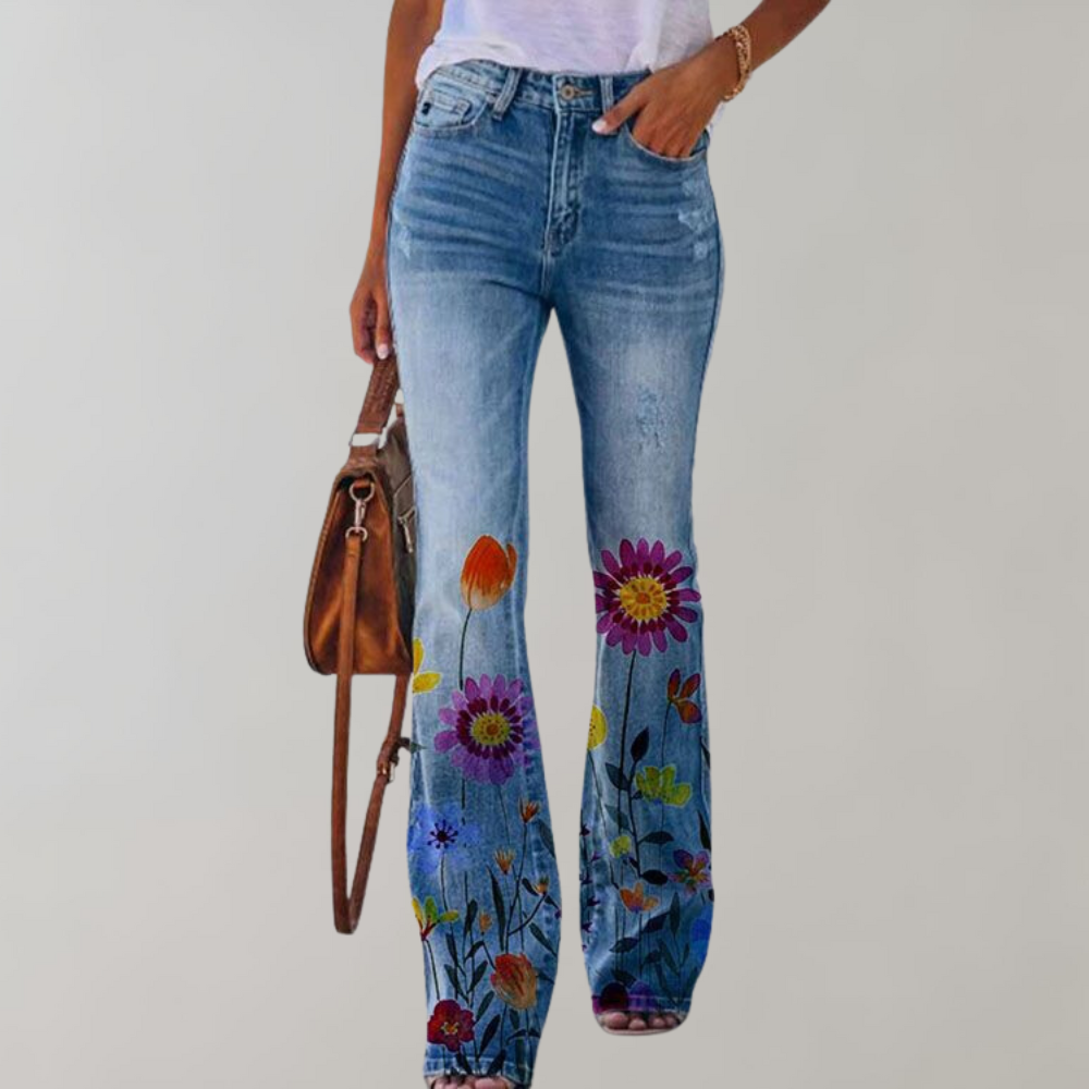 Jeans mit hoher Taille und Schlag